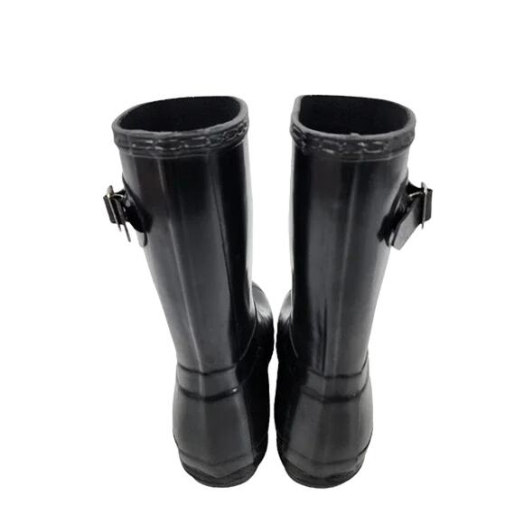 Hunter Women's Black ‘Original Short’ Gloss Winter Fall Spring Rain Boots Size 9 - Picture 5 of 6